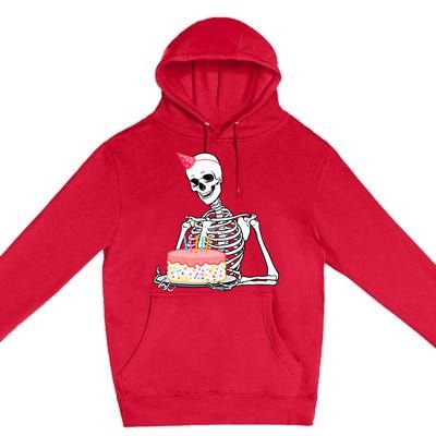 Halloween Birthday Outfit Skeleton Birthday Party Premium Pullover Hoodie