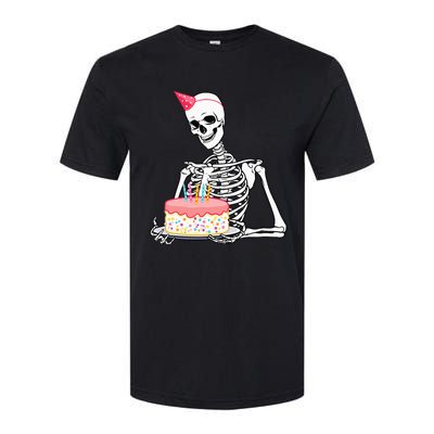 Halloween Birthday Outfit Skeleton Birthday Party Softstyle CVC T-Shirt