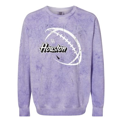 H.O.U.S.T.O.N Black Out Football H.O.U.S.T.O.N Cougars Colorblast Crewneck Sweatshirt