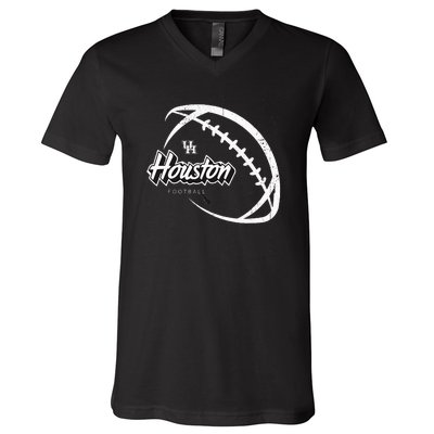 H.O.U.S.T.O.N Black Out Football H.O.U.S.T.O.N Cougars V-Neck T-Shirt