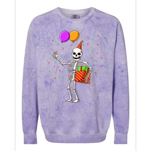 Halloween Birthday Party Outfit Skeleton Birthday Party Colorblast Crewneck Sweatshirt