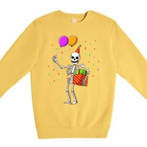 Halloween Birthday Party Outfit Skeleton Birthday Party Premium Crewneck Sweatshirt