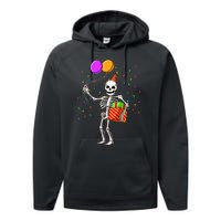 Halloween Birthday Party Outfit Skeleton Birthday Party Performance Fleece Hoodie