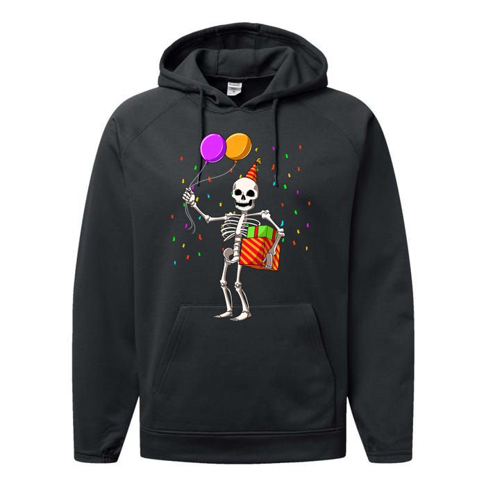 Halloween Birthday Party Outfit Skeleton Birthday Party Performance Fleece Hoodie