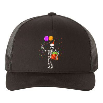 Halloween Birthday Party Outfit Skeleton Birthday Party Yupoong Adult 5-Panel Trucker Hat