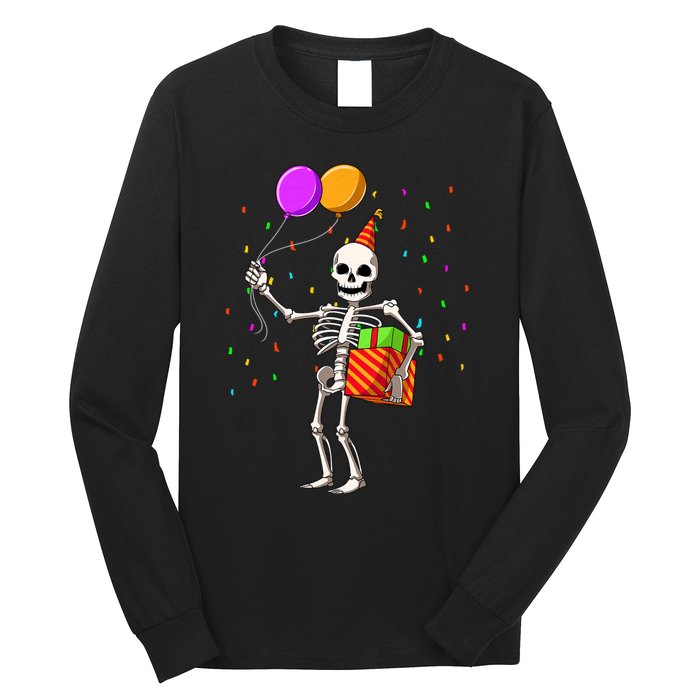 Halloween Birthday Party Outfit Skeleton Birthday Party Long Sleeve Shirt