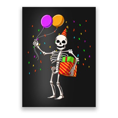 Halloween Birthday Party Outfit Skeleton Birthday Party Poster