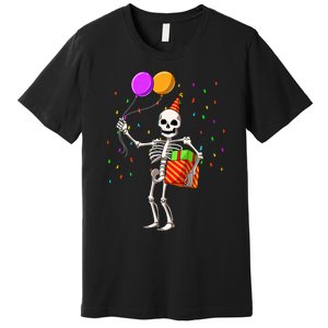 Halloween Birthday Party Outfit Skeleton Birthday Party Premium T-Shirt