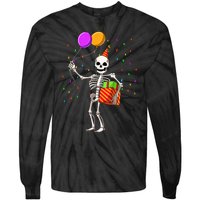 Halloween Birthday Party Outfit Skeleton Birthday Party Tie-Dye Long Sleeve Shirt