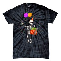 Halloween Birthday Party Outfit Skeleton Birthday Party Tie-Dye T-Shirt