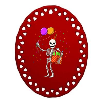 Halloween Birthday Party Outfit Skeleton Birthday Party Ceramic Oval Ornament