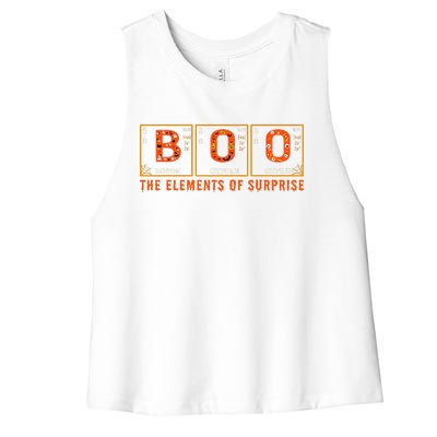 Halloween BOO Primary Elements Of Surprise Science Women's Racerback Cropped Tank