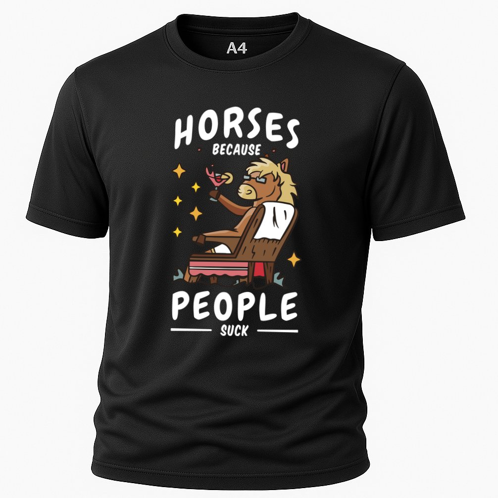 Horses Because People Suck Cooling Performance Crew T-Shirt