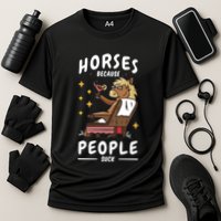 Horses Because People Suck Cooling Performance Crew T-Shirt