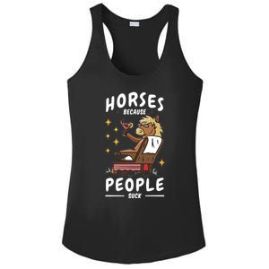 Horses Because People Suck Ladies PosiCharge Competitor Racerback Tank