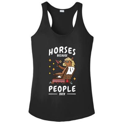 Horses Because People Suck Ladies PosiCharge Competitor Racerback Tank