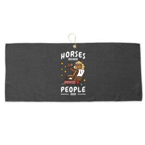 Horses Because People Suck Large Microfiber Waffle Golf Towel