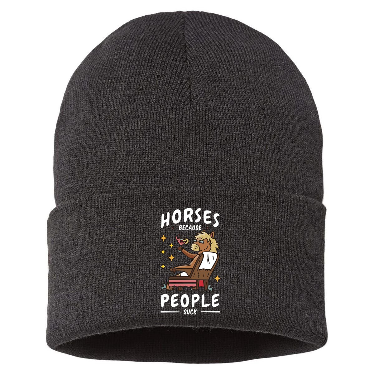 Horses Because People Suck Sustainable Knit Beanie