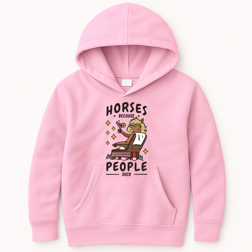 Horses Because People Suck Kids Hoodie