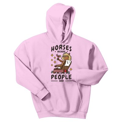 Horses Because People Suck Kids Hoodie