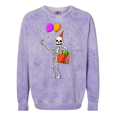 Halloween Birthday Party Outfit Skeleton Birthday Party Colorblast Crewneck Sweatshirt