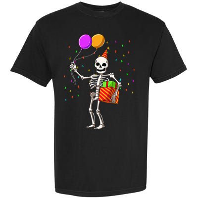 Halloween Birthday Party Outfit Skeleton Birthday Party Garment-Dyed Heavyweight T-Shirt