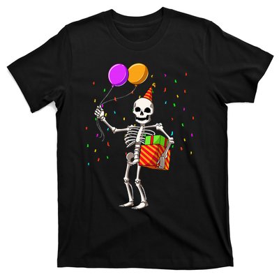 Halloween Birthday Party Outfit Skeleton Birthday Party T-Shirt