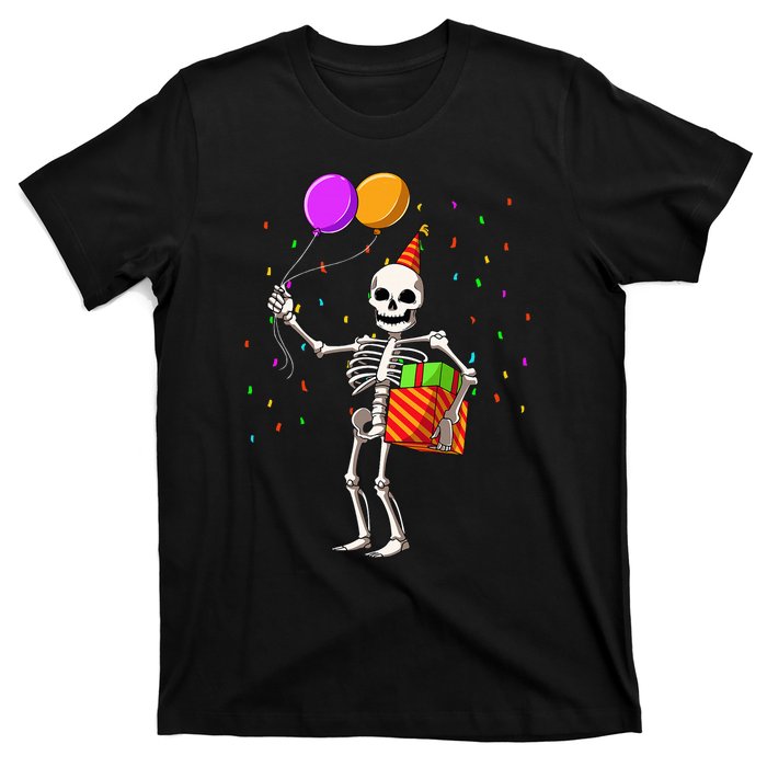 Halloween Birthday Party Outfit Skeleton Birthday Party T-Shirt