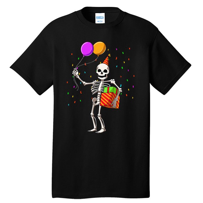 Halloween Birthday Party Outfit Skeleton Birthday Party Tall T-Shirt