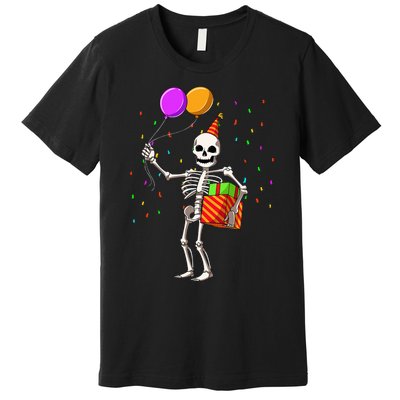 Halloween Birthday Party Outfit Skeleton Birthday Party Premium T-Shirt