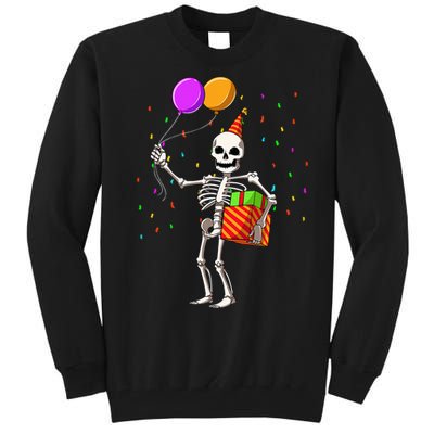 Halloween Birthday Party Outfit Skeleton Birthday Party Tall Sweatshirt