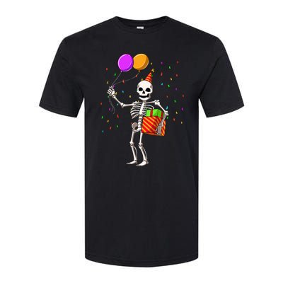 Halloween Birthday Party Outfit Skeleton Birthday Party Softstyle CVC T-Shirt