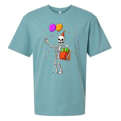 Halloween Birthday Party Outfit Skeleton Birthday Party Sueded Cloud Jersey T-Shirt