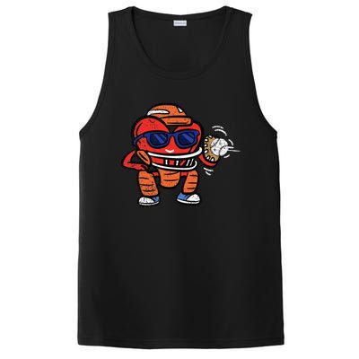 Heart Baseball Player Catcher Valentines PosiCharge Competitor Tank