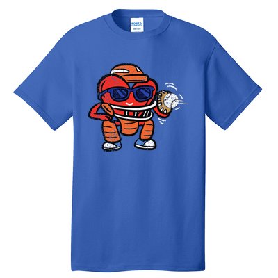 Heart Baseball Player Catcher Valentines Tall T-Shirt