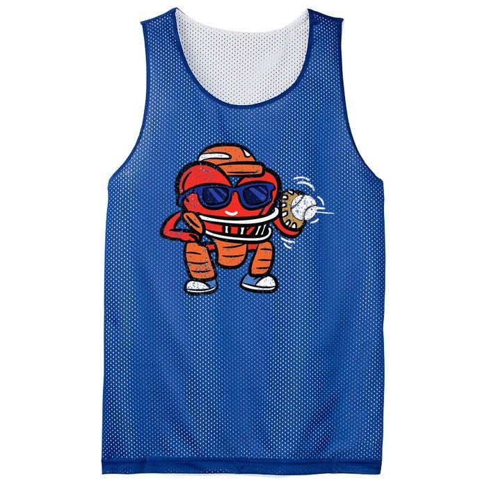 Heart Baseball Player Catcher Valentines Mesh Reversible Basketball Jersey Tank