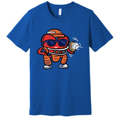 Heart Baseball Player Catcher Valentines Premium T-Shirt