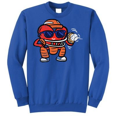 Heart Baseball Player Catcher Valentines Tall Sweatshirt