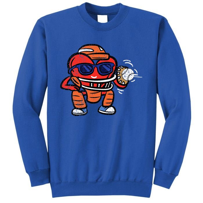 Heart Baseball Player Catcher Valentines Tall Sweatshirt