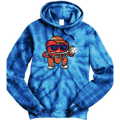 Heart Baseball Player Catcher Valentines Tie Dye Hoodie