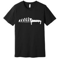 Human Billiards Player Evolution Funny 8 Ball Pool Cue Stick Gift Premium T-Shirt