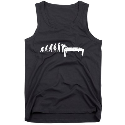 Human Billiards Player Evolution Funny 8 Ball Pool Cue Stick Gift Tank Top