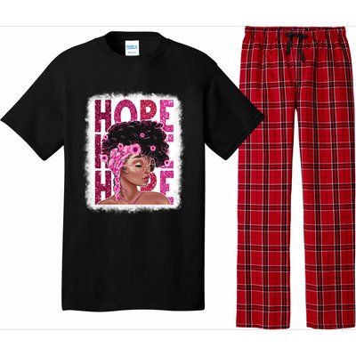 Hope Black Pink Ribbon Sunflower Breast Cancer Warrior Cute Gift Pajama Set