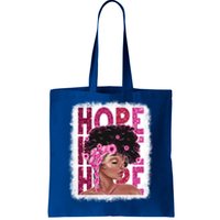 Hope Black Pink Ribbon Sunflower Breast Cancer Warrior Cute Gift Tote Bag