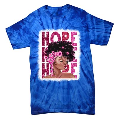 Hope Black Pink Ribbon Sunflower Breast Cancer Warrior Cute Gift Tie-Dye T-Shirt