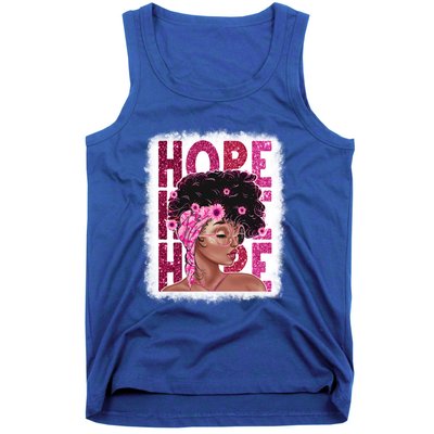 Hope Black Pink Ribbon Sunflower Breast Cancer Warrior Cute Gift Tank Top