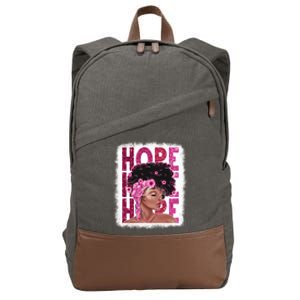 Hope Black Pink Ribbon Sunflower Breast Cancer Warrior Cute Gift Cotton Canvas Backpack