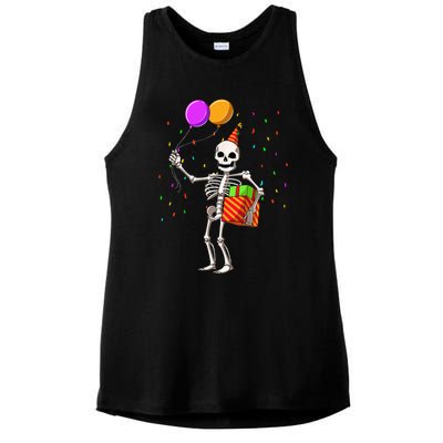 Halloween Birthday Party Outfit Skeleton Birthday Party Ladies PosiCharge Tri-Blend Wicking Tank