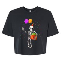 Halloween Birthday Party Outfit Skeleton Birthday Party Bella+Canvas Jersey Crop Tee