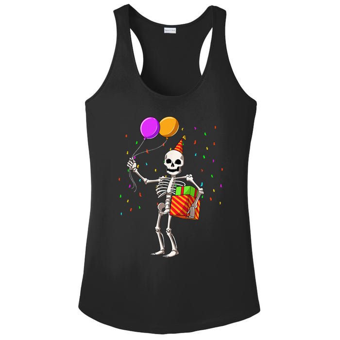 Halloween Birthday Party Outfit Skeleton Birthday Party Ladies PosiCharge Competitor Racerback Tank